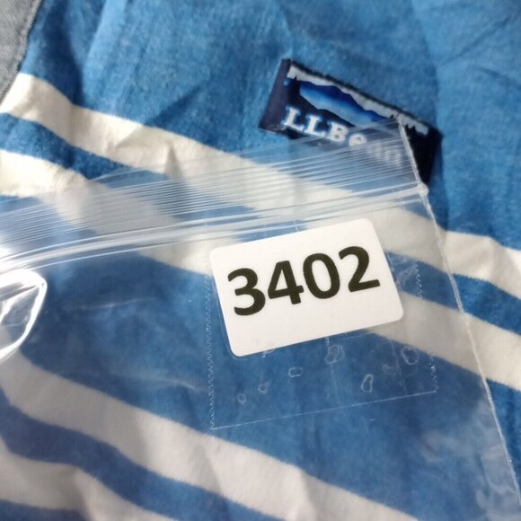 L.L. Bean Womens Hoodie Blue Striped Henley Pullover Sweatshirt Women's Size L - Picture 10 of 10